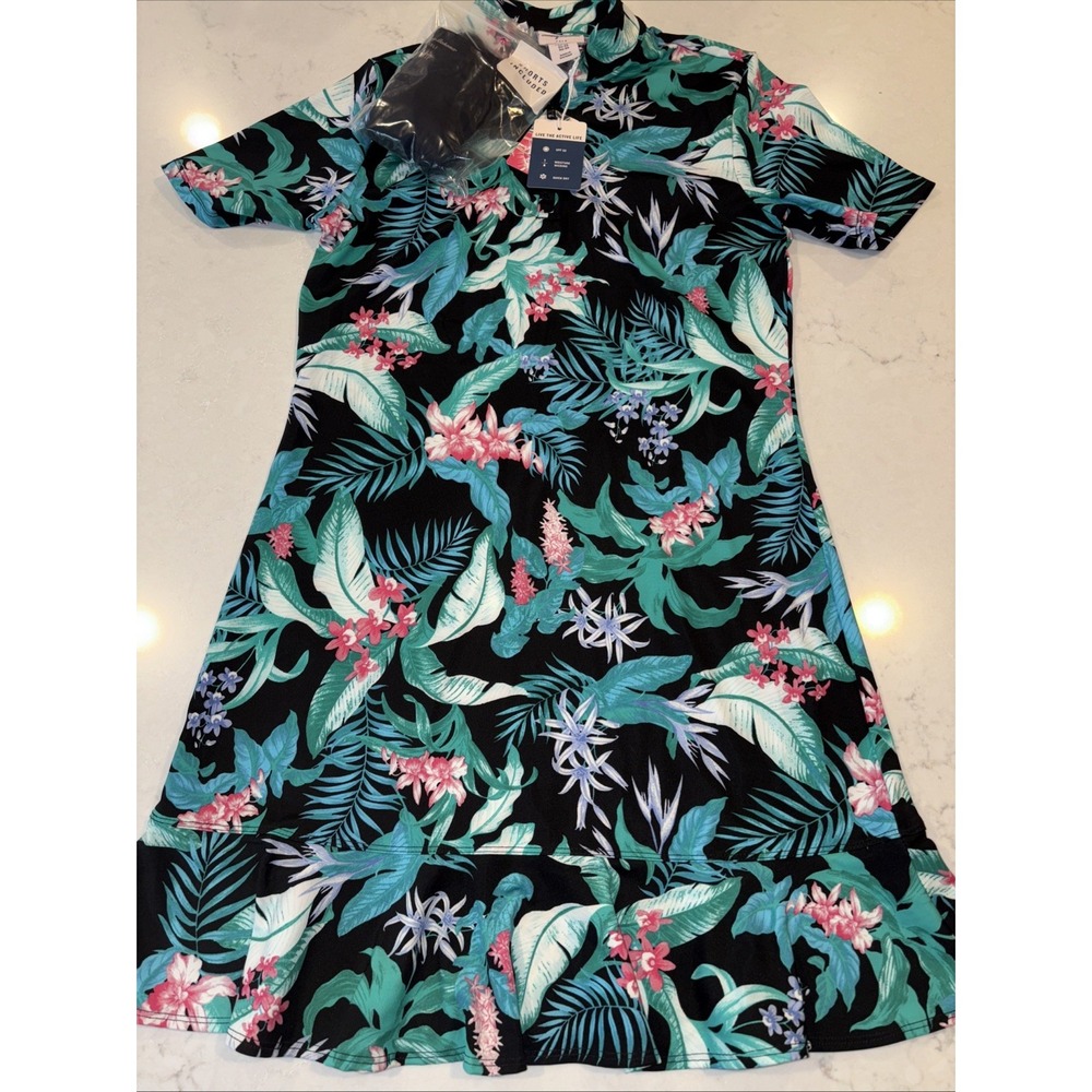 Tommy Bahama Golf Womens Floral Active Dress w/Black Shorts XS Tennis UPF 50 NWT